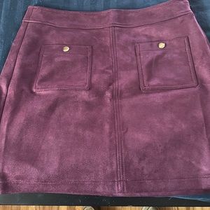 LOFT purple faux suede mini skirt size 10 NWT